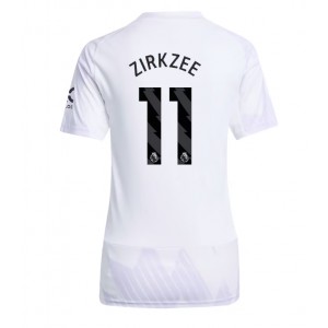 Manchester United Joshua Zirkzee #11 Jalkapallovaatteet Naisten Vieraspaita 2025-26 Lyhythihainen